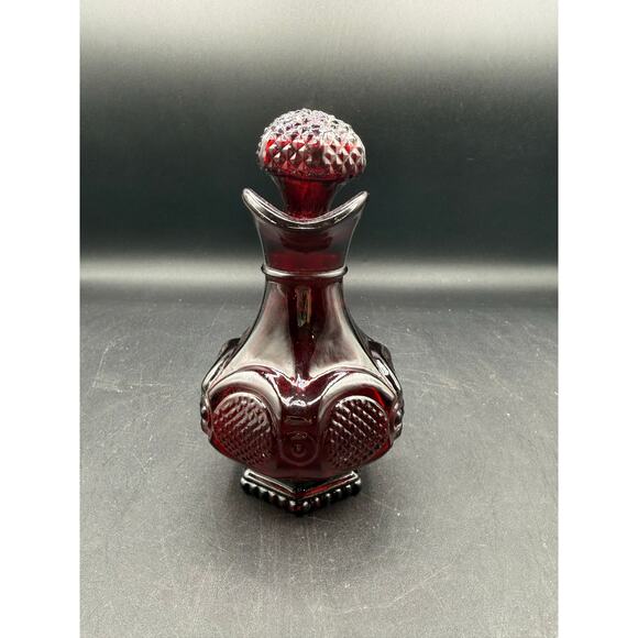 Vintage 1876 Avon Ruby Red Cape Cod Collection Syrup Pourer Bottle - Picture 3 of 8